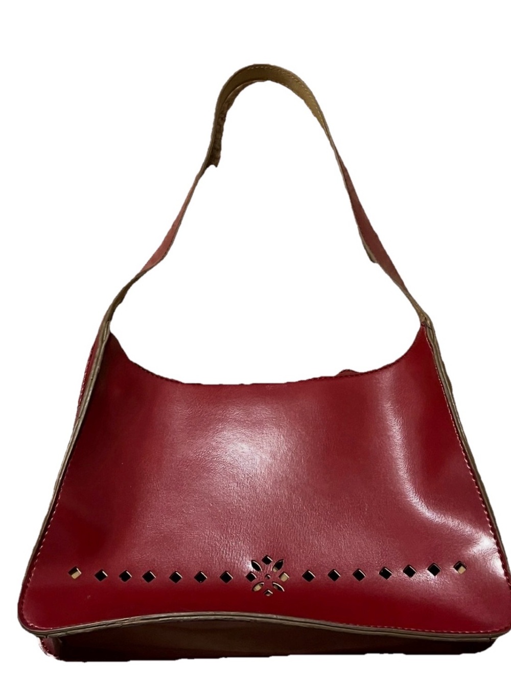 Red Leather Shoulder Bag - Classic Women’s Hobo